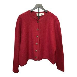 Alexandra Bartlett vintage Women's Red wool Button-Up Sweater